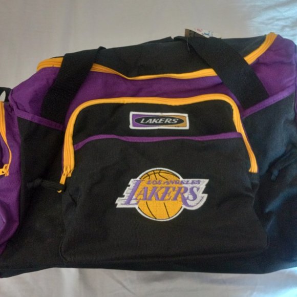 Vintage NBA Lakers duffle bag purple and gold
